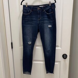 Royalty For Me Dark Blue Distressed Skinny Jeans